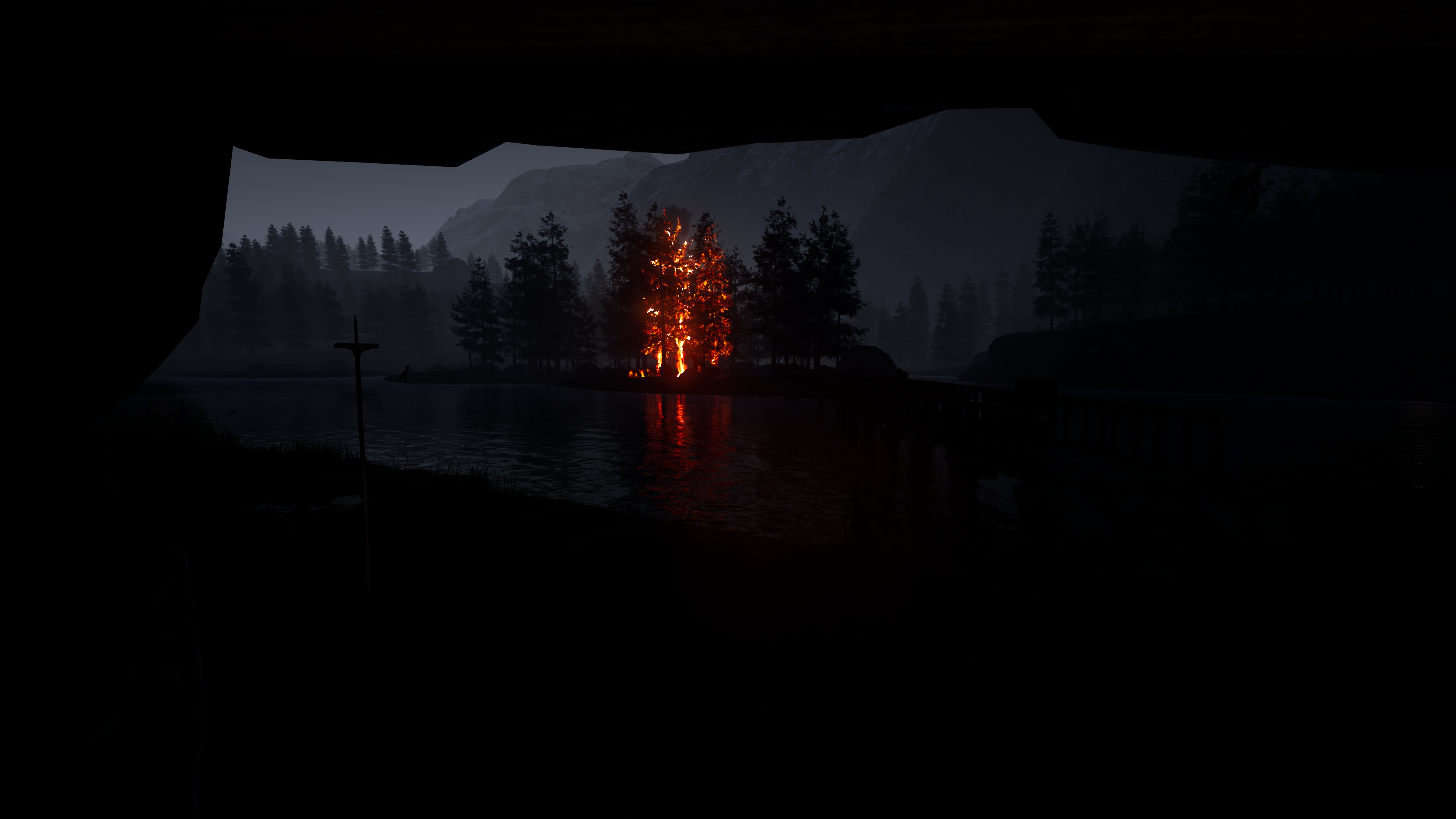 Fire on a cold Icarus night